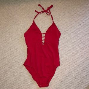 La Blanca red one piece swimsuit